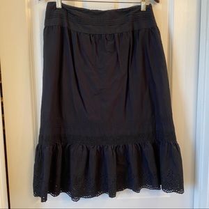 Chaps Black Safari Midi Skirt Size 6